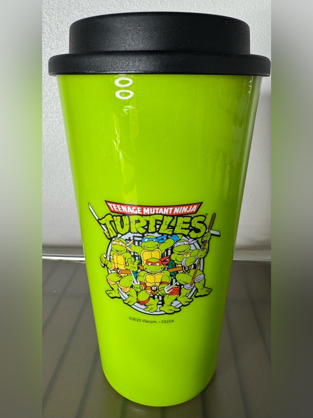 Nickelodeon teenage mutant ninja turtles Neon Green Reusable Cup with Black Lid
